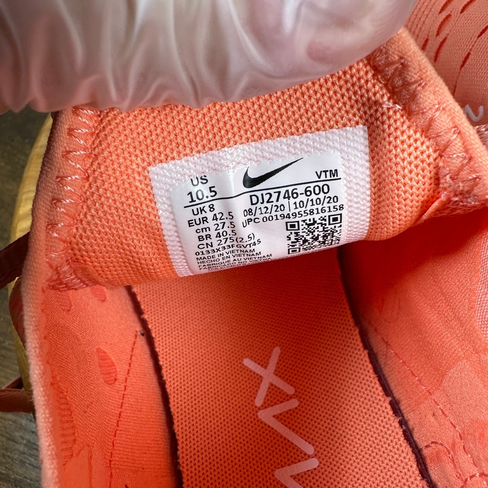 Nike Air Max 270 Womens Peach Coral Sneakers DJ2746-600 Mens 9 Womens 10.5 - Picture 7 of 8